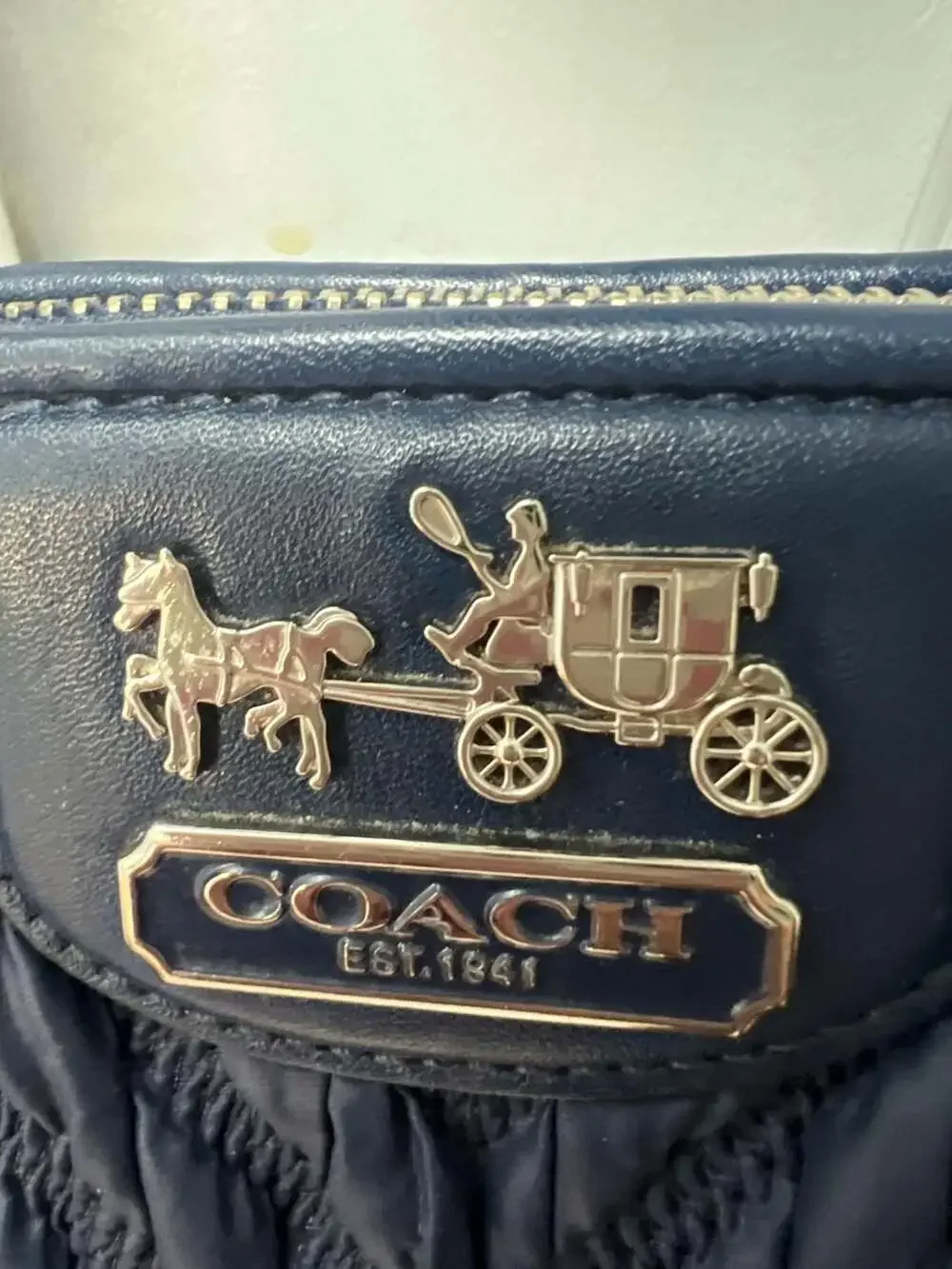 Coach 70th Anniversary Quilted Blue Leather Handbag No. H1176-18637